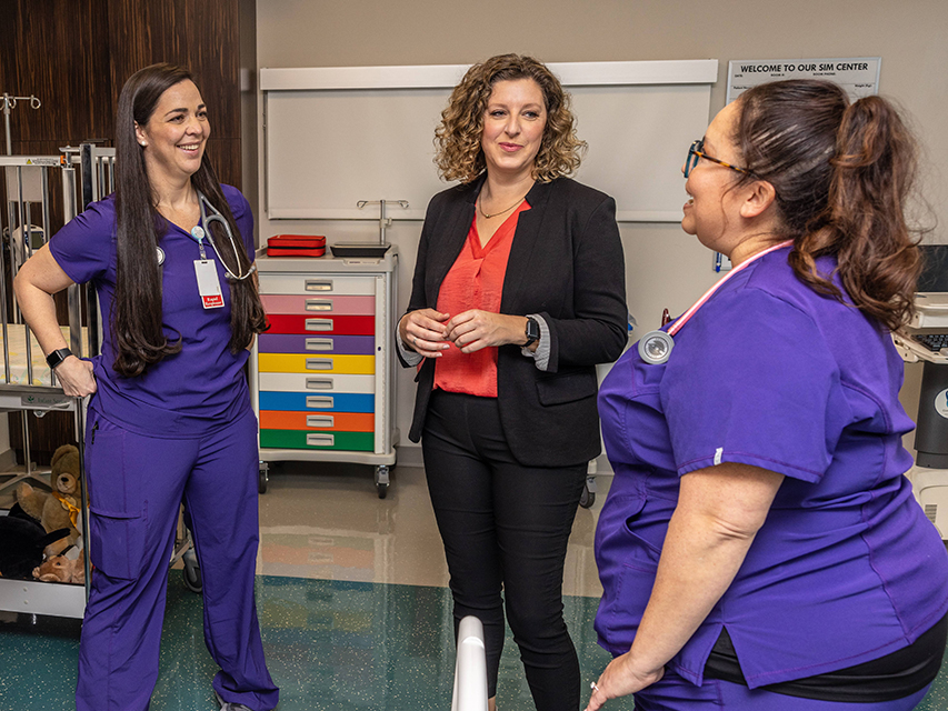 Pilar Schiavo with nurses